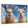 Playful Llama Duo Wall Art - Fun Canvas & Framed Prints for Kids' Decor
