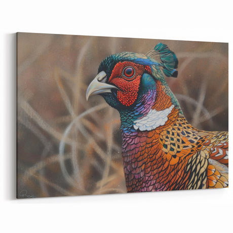 Vibrant Pheasant Portrait Wall Art - Colorful Wildlife Canvas & Print Decor