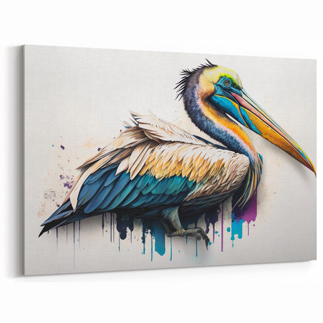 Colorful Abstract Pelican Art - Vibrant Pelican Decor for Modern Spaces