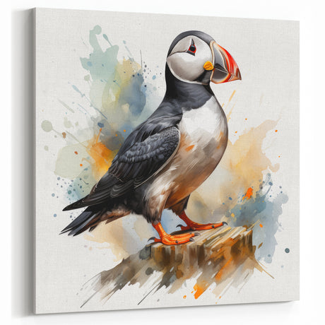 Vibrant Puffin Art Print - Modern and Colorful Puffin Decor for Homes