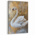 Golden Swan Wall Art | Luxurious Swan Canvas Decor with Gold Accents