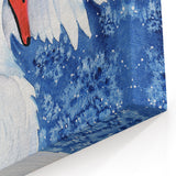 Winter Swan Wall Art - Artistic Swan Canvas Print with Snowy Backdrop