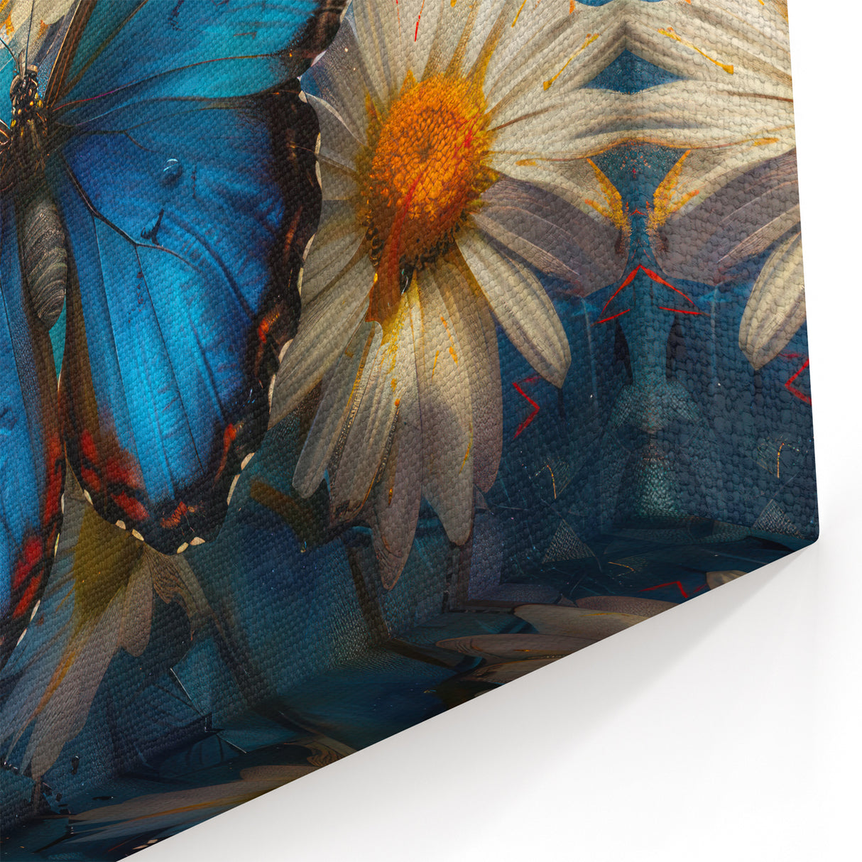 Blue Butterfly Wall Art - Vibrant Floral Nature Decor for Home