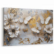Golden Butterfly & Floral Wall Art - Elegant Canvas Print & Decor