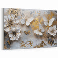 Golden Butterfly & Floral Wall Art - Elegant Canvas Print & Decor