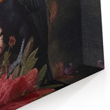 Tropical Toucan with Flowers Wall Art - Exotic Birds Canvas Print Decor