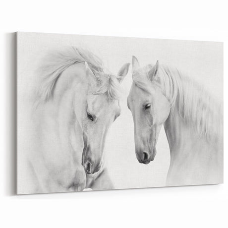Graceful Horse Wall Art - Elegant Black & White Horse Canvas Print