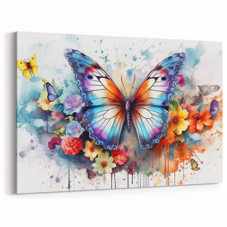 Vibrant Butterfly Wall Art - Colorful Floral Nature-Inspired Decor