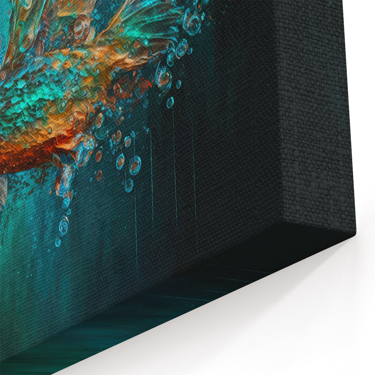 Dynamic Kingfisher Wall Art - Vibrant Splashing Tropical Bird Canvas Print