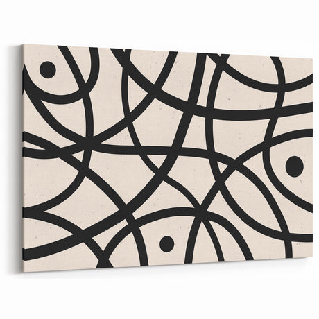 Minimalist Abstract Geometric Art - Modern Black and White Wall Decor