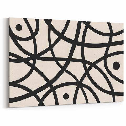 Minimalist Abstract Geometric Art - Modern Black and White Wall Decor