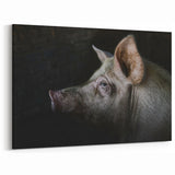 Pig Wall Art - Rustic Farm Animal Print on Canvas, Framed, or Acrylic Glass