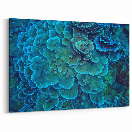 Vibrant Blue-Green Coral Wall Art - Ocean Life Canvas Print