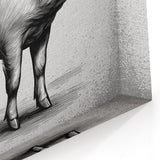 Stylized Pig Wall Art - Full-Body Pig Canvas Print Rustic Decor Idea