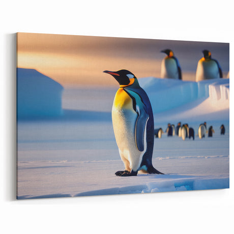 Majestic Penguin Art - Serene Arctic Landscape Wall Decor Print