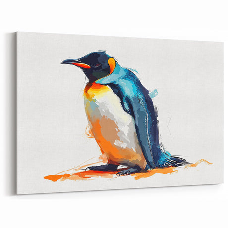 Penguin Wall Art - Colorful Abstract Animal Canvas Print for Decor
