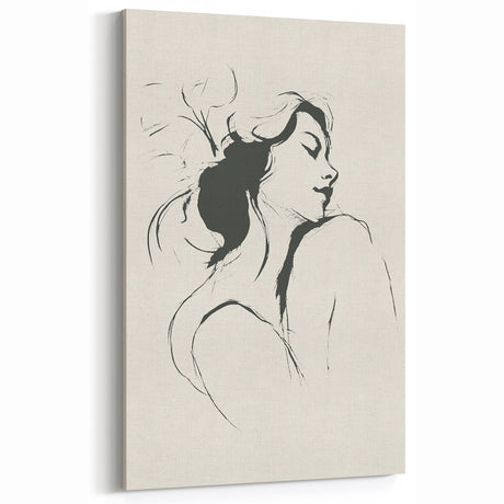 Minimalist Abstract Art – Modern Simple Line Art Portrait