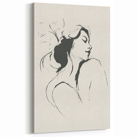Minimalist Abstract Art – Modern Simple Line Art Portrait
