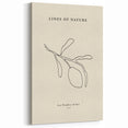 Minimalist Botanical Line Art - Black Branch Drawing on Beige - Modern Decor
