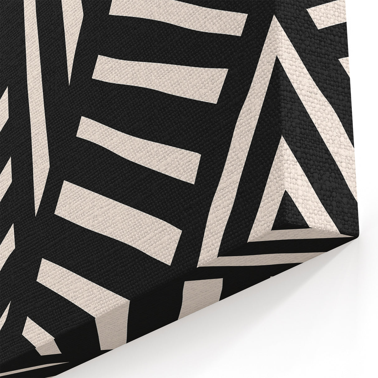 Abstract Minimalist Art | Bold Black & Beige Geometric Wall Decor