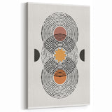 Abstract Minimalist Art: Modern Geometric Circles and Sunburst Design