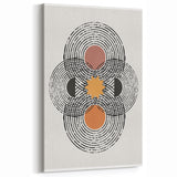 Contemporary Minimalist Art: Geometric Sunburst and Circles Design