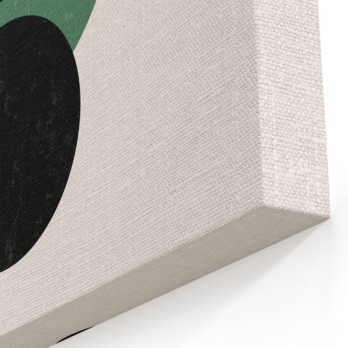 Minimalist Abstract Art: Geometric Circles and Arch in Green and Black