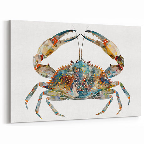 Crab Art Poster - Colorful Abstract Marine Life Print for Modern Decor