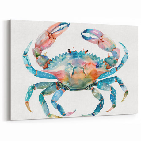 Crab Watercolor Art - Vibrant Marine Life Print for Coastal Decor