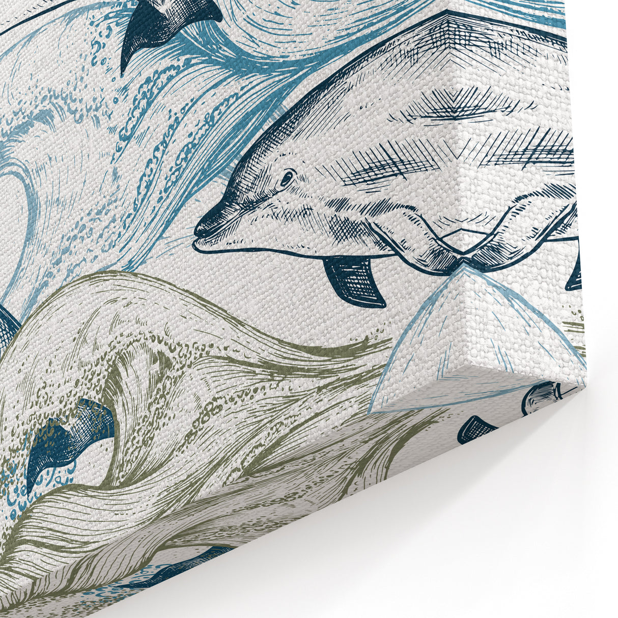 Dolphin Wall Art - Coastal Marine Life Canvas Print for Ocean Lovers