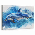 Vibrant Dolphin Wall Art - Colorful Marine Life Canvas Print