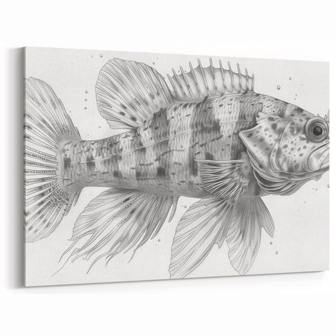 Detailed Fish Illustration Wall Art - Canvas, Framed & Acrylic Prints