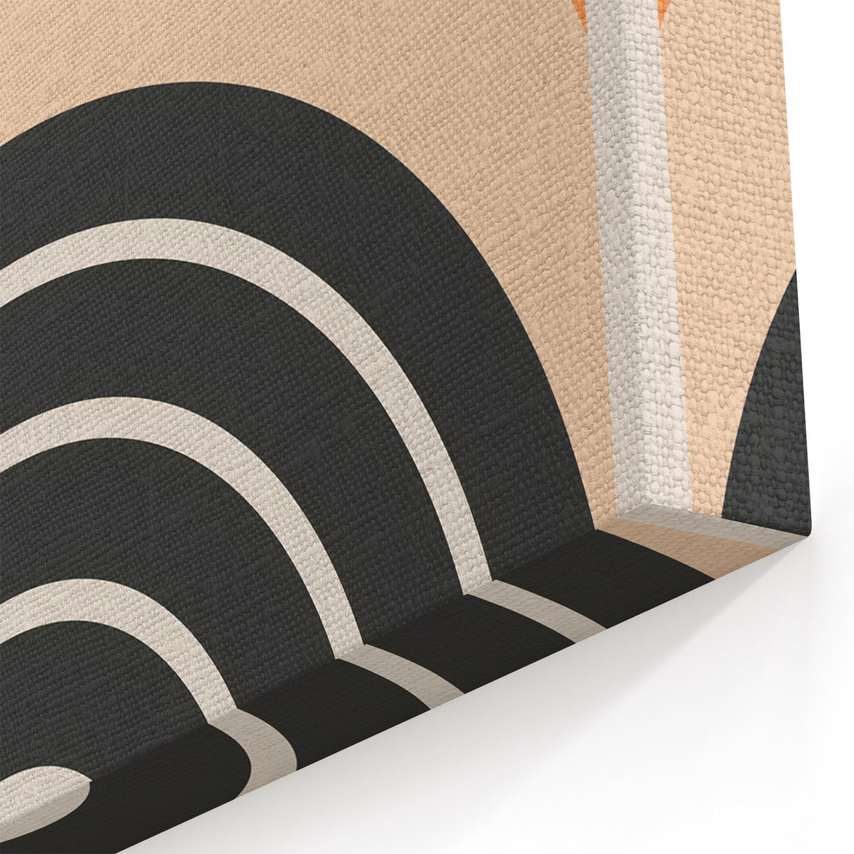 Minimalist Geometric Abstract Art – Bold Arch Design in Earth Tones