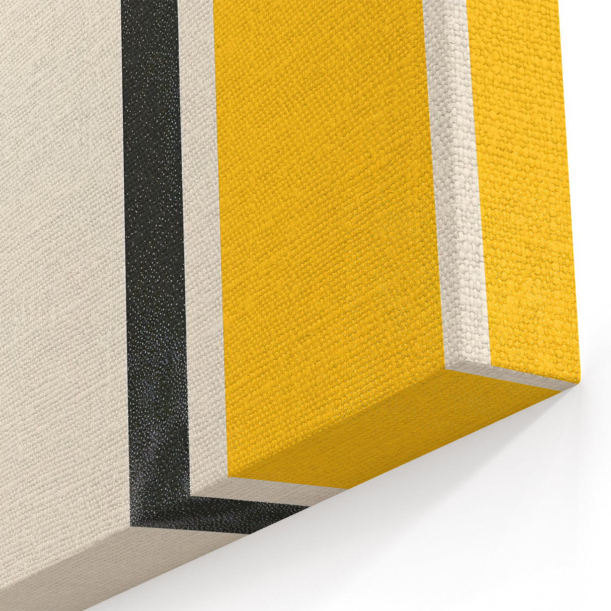 Minimalist Abstract Art - Modern Geometric Design in Black, Orange, Yellow