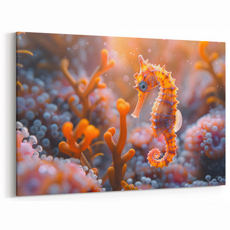 Delicate Seahorse Wall Art - Seahorse Canvas Print - Marine Life Decor