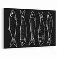 Minimalist Fish Wall Art - Black and White Canvas Print - Modern Decor
