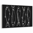 Minimalist Fish Wall Art - Black and White Canvas Print - Modern Decor