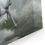 Majestic White Horse Wall Art - Powerful Equestrian Canvas Print Decor