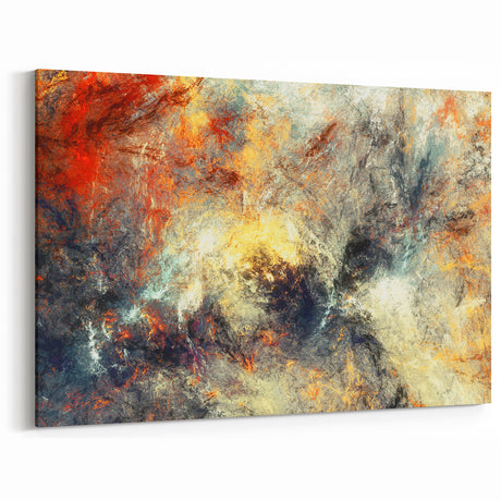 Fiery Abstract Strokes and Lines Art - Dynamic Multicolor Canvas Decor