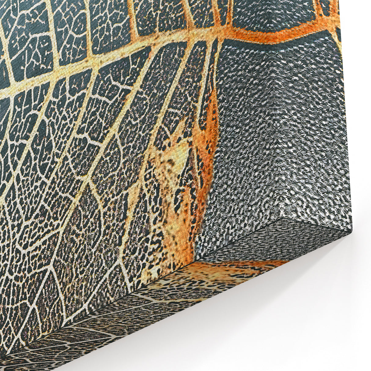 Golden Leaf Skeleton Art - Modern Nature-Inspired Abstract Canvas
