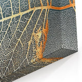 Golden Leaf Skeleton Art - Modern Nature-Inspired Abstract Canvas