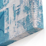 Blue Woodgrain Abstract Art - Modern Coastal Canvas Print