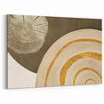 Gold & Beige Abstract Circles Art - Modern Geometric Canvas Print
