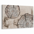 Rustic Tree Rings Art - Modern Woodgrain Abstract Canvas Print
