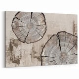 Rustic Tree Rings Art - Modern Woodgrain Abstract Canvas Print