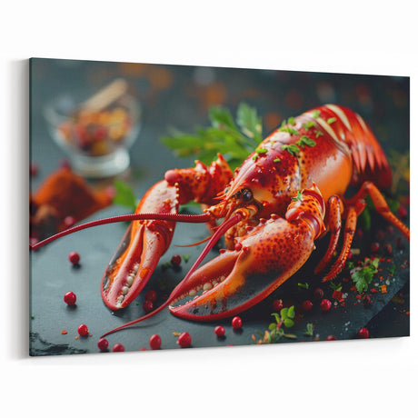 Gourmet Lobster Art - Culinary-Inspired Marine Life Canvas & Framed Print