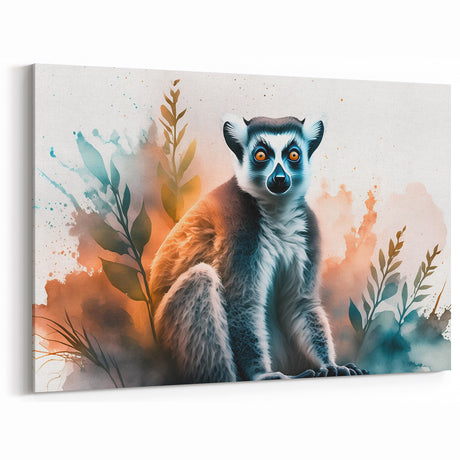 Colorful Lemur Art Print - Exotic Wildlife Wall Decor for Vibrant Spaces