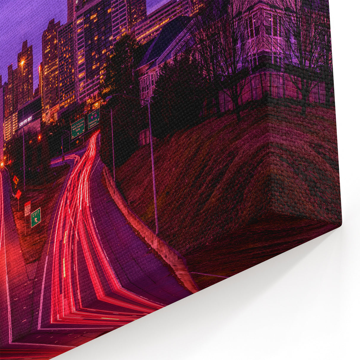 Vibrant Atlanta Skyline Wall Art - Purple Hues | Modern Cityscape Print
