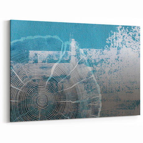 Geometric Strokes and Lines Abstract Art in Ocean Tones