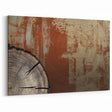 Rustic Abstract Wood Slice Art with Earthy Tones